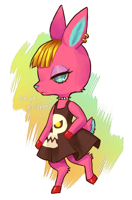 1girl, animal_crossing, animal_ears, blonde_hair, blue_eyes, character_name, deer_ears, deer_tail