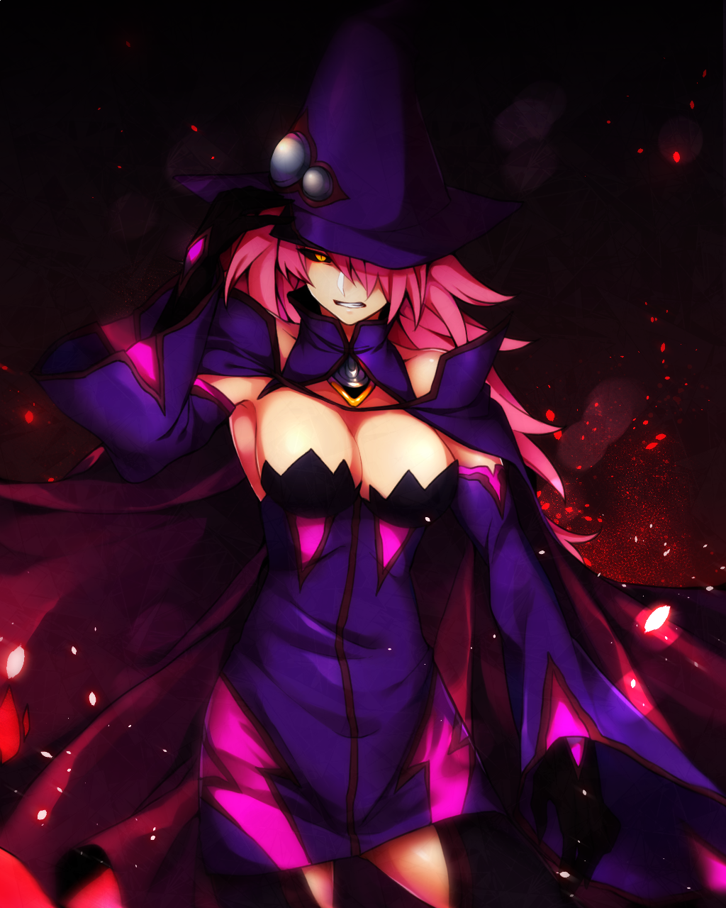 1girl, angry, artist_request, bad_id, bad_pixiv_id, blazblue, blazblue:_central_fiction, breasts