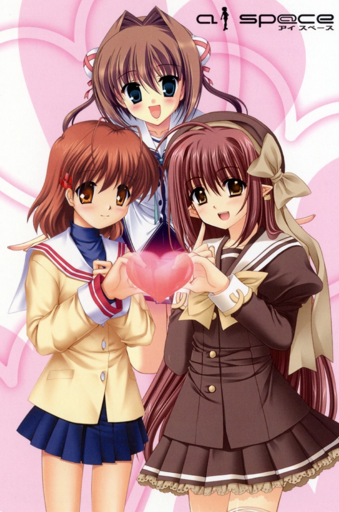 00s, ai_sp@ce, antenna_hair, artist_collaboration, asakura_yume, blue_eyes, brown_eyes, brown_hair