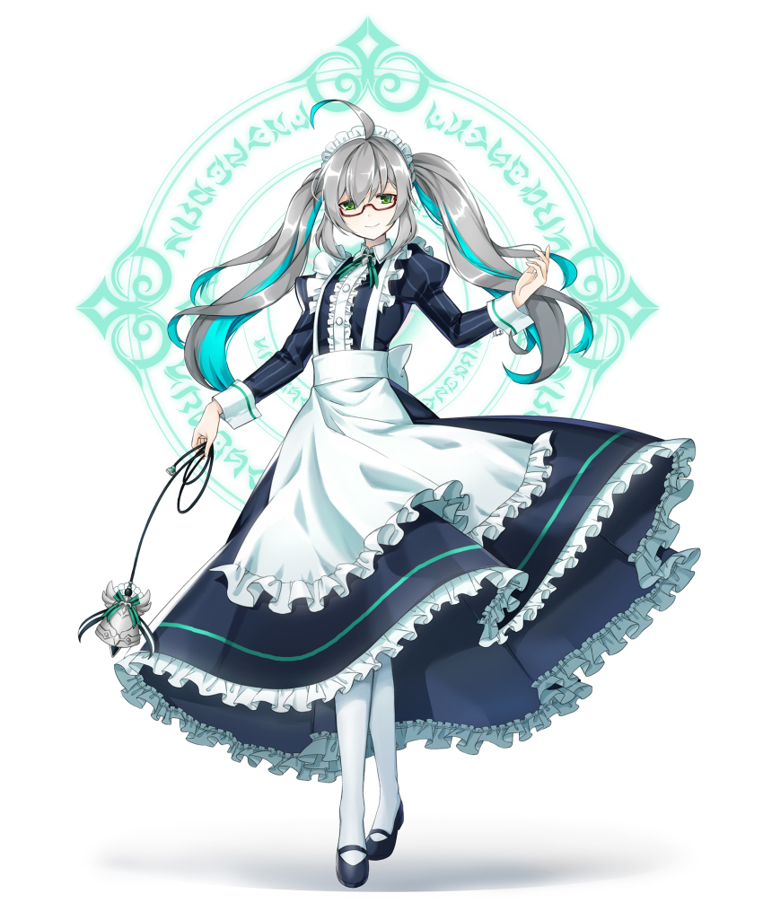 1girl, absurdres, ahoge, ain, ainchase_ishmael, aqua_hair, bell, elsword
