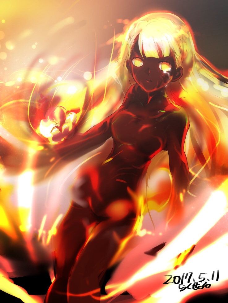 1girl, abfbfygo, bad_id, bad_pixiv_id, blonde_hair, dated, elemental_(creature), female_focus