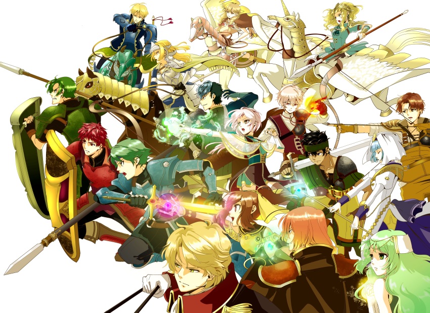 6+boys, 6+girls, absurdres, alm_(fire_emblem), armor, arrow_(projectile), bad_id, bad_pixiv_id