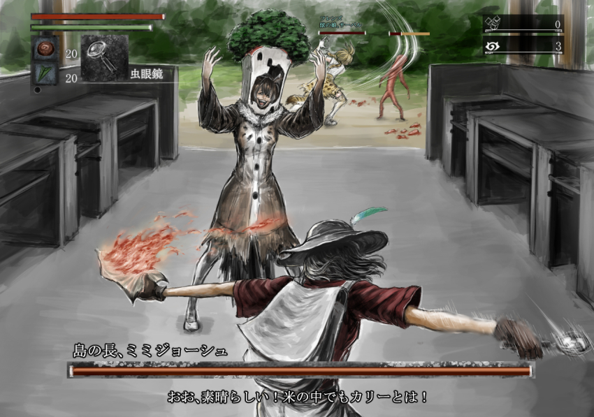 10s, 3girls, :d, animal_ears, animal_print, backpack, bag, black_hair