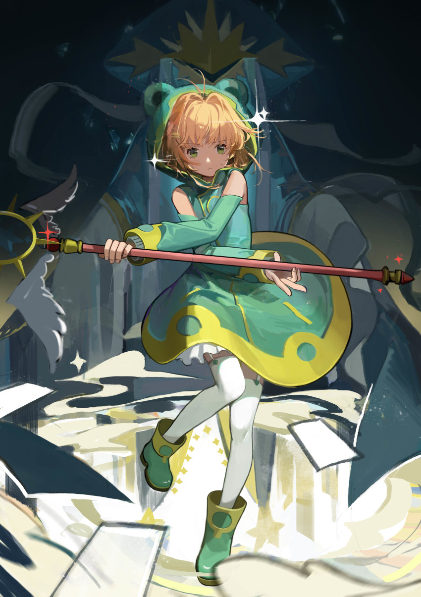 1girl, absurdres, animal_costume, antenna_hair, bad_id, bad_pixiv_id, brown_hair, cardcaptor_sakura