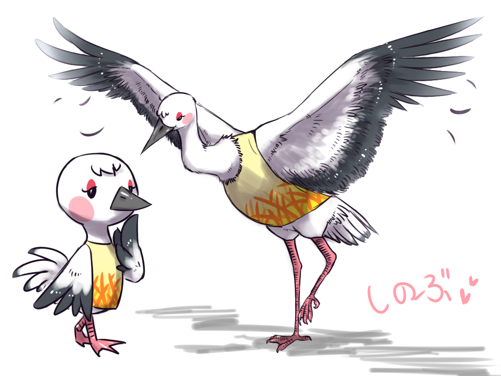 animal, animal_crossing, animal_focus, bird, blanche_(animal_crossing), denmoko, feathered_wings, feathers