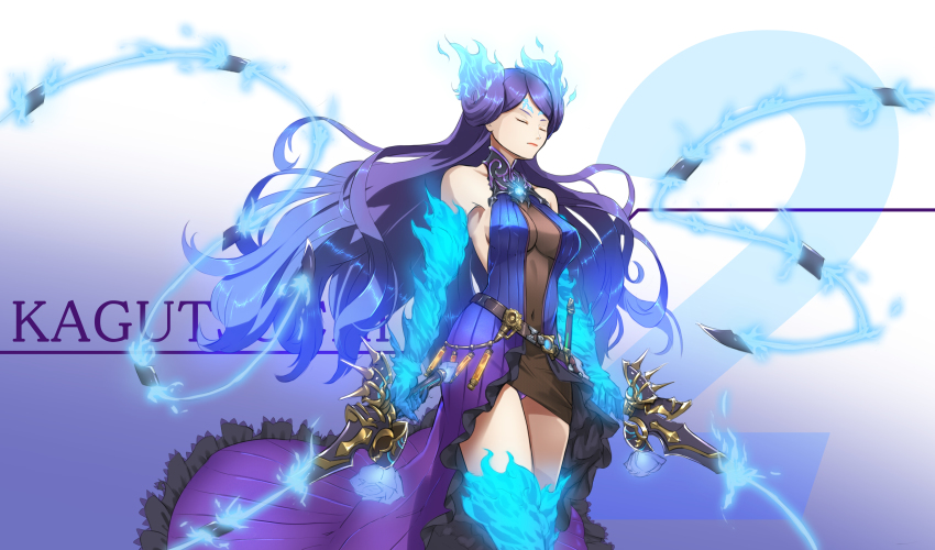 1girl, absurdres, breasts, brighid_(xenoblade), closed_eyes, collarbone, dress, dual_wielding