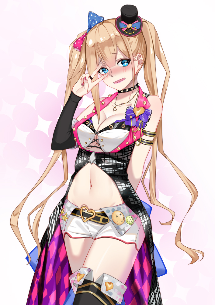 1girl, alternate_costume, alternate_hairstyle, arm_behind_back, arm_warmers, armband, bad_id, bad_pixiv_id