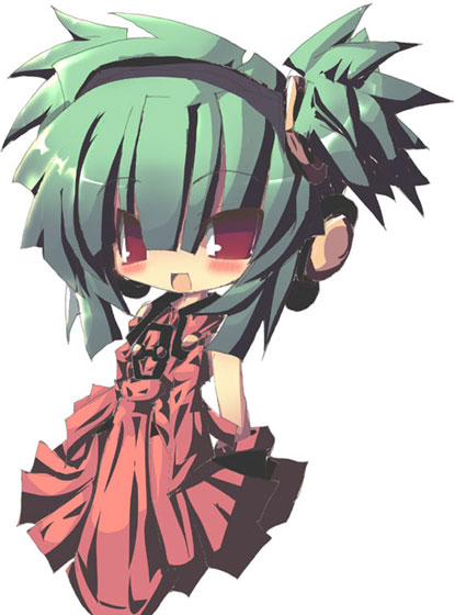 beatmania_iidx, beatmania_iidx_8th_style, bemani, dango_mushi, green_hair, hishimiya_tsugaru, red_eyes, solo