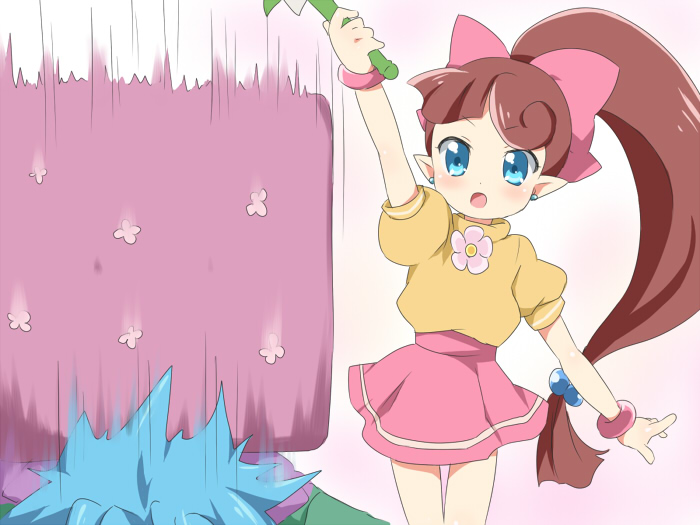 1girl, bad_id, bad_pixiv_id, blue_eyes, blush, brown_hair, female_focus, lip_(panel_de_pon)