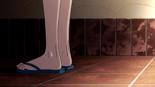 animated, animated_gif, anime_screenshot, bag, black_hair, blush, dancing, denim