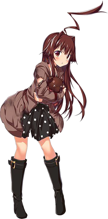 1girl, ahoge, alternate_costume, black_boots, boots, brown_eyes, brown_hair, female_focus