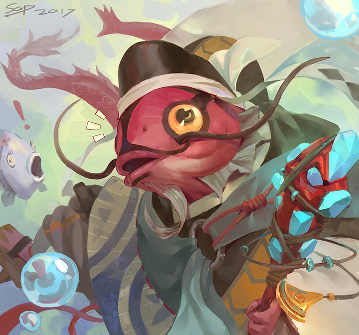 !, 1boy, artist_name, black_hat, bubble, dated, dragon_tail, facial_hair