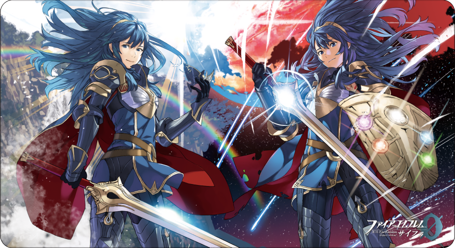 2girls, armor, blue_hair, dual_persona, fire_emblem, fire_emblem_heroes, kozaki_yuusuke, lucina_(brave_princess)_(fire_emblem)