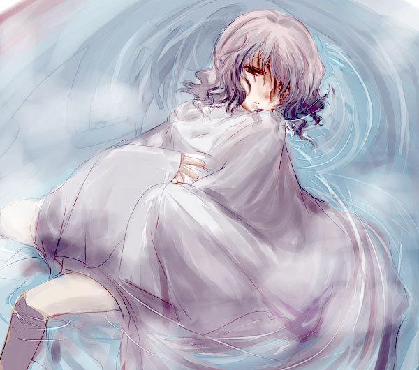 1girl, atlus, bare_legs, blush, cruithne, expressionless, female_focus, from_above