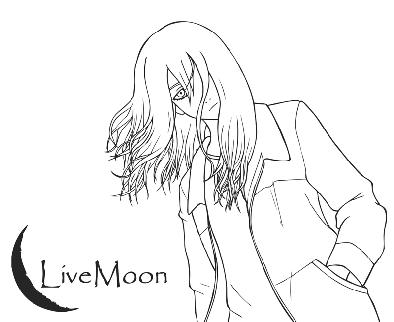 greyscale, livemoon, long_hair, male_focus, meri, monochrome, original, sketch