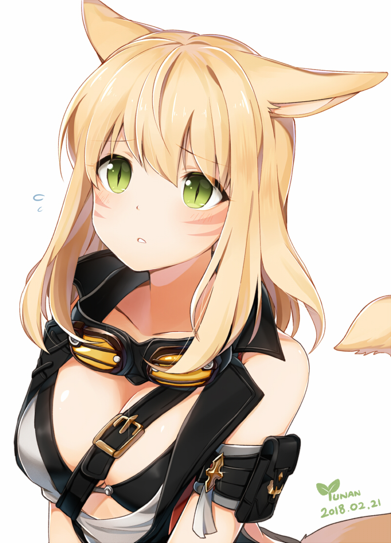 1girl, animal_ears, arm_strap, artist_name, bad_id, bad_pixiv_id, bare_shoulders, black-framed_eyewear