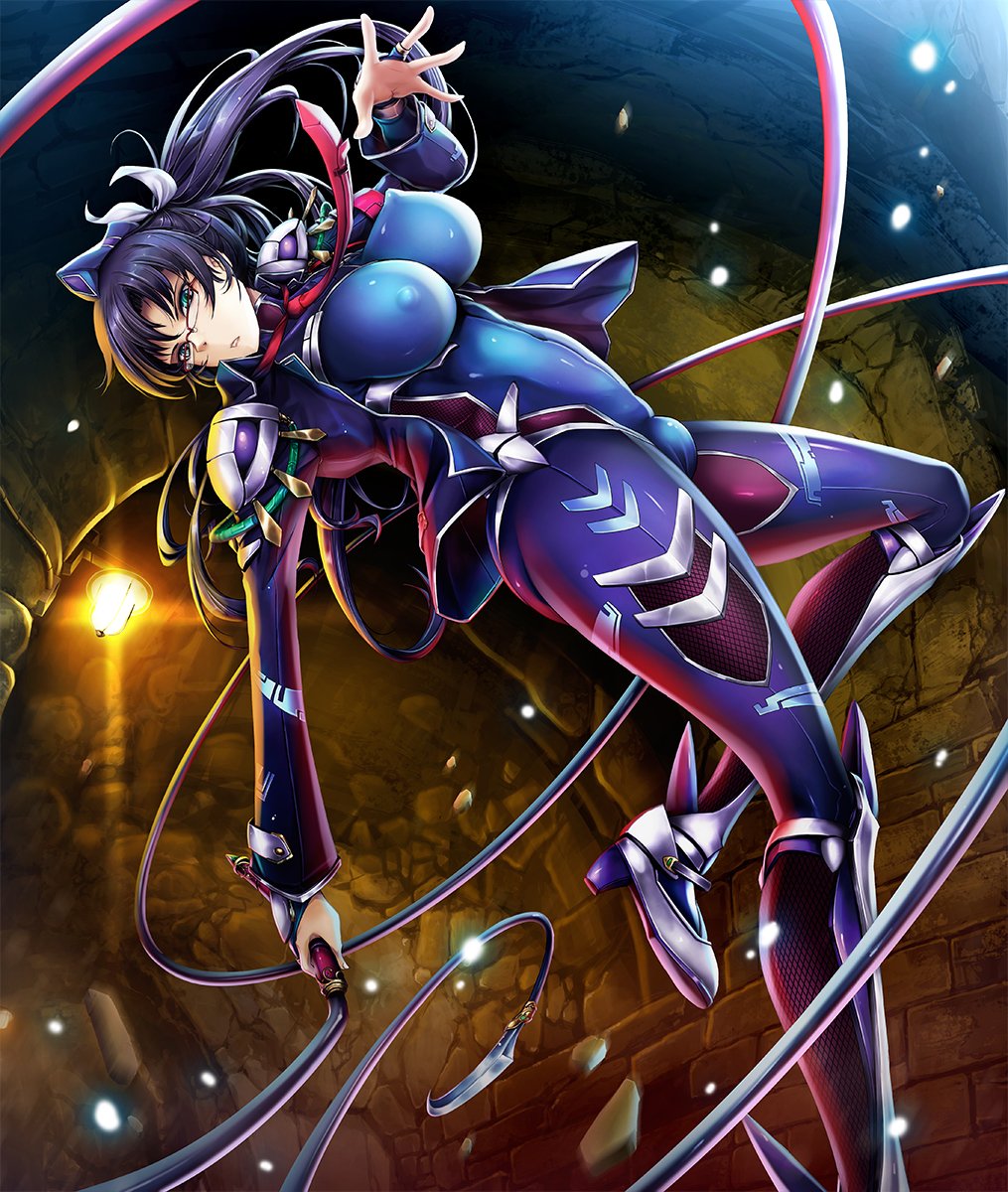 1futa, bodysuit, bouncing_breasts, breasts, futanari, hasuma_reiko, highres, jumping