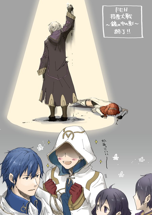 ahoge, armor, black_hair, blue_eyes, blue_hair, blush, book, cape