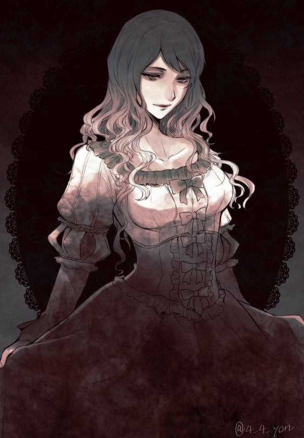 1girl, aohigeko, bad_id, bad_pixiv_id, blood, blood_on_clothes, bloody_clothes, bloody_dress
