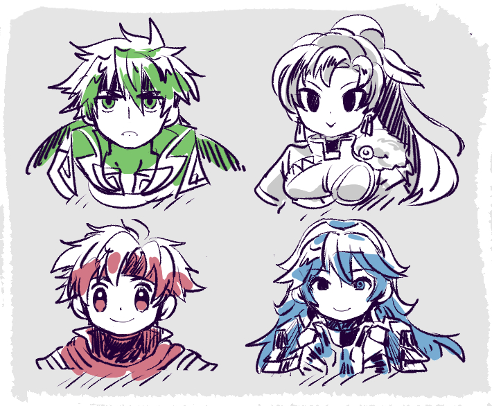 2boys, blue_eyes, cape, cosplay, earrings, eliwood_(fire_emblem), eliwood_(fire_emblem)_(cosplay), fire_emblem