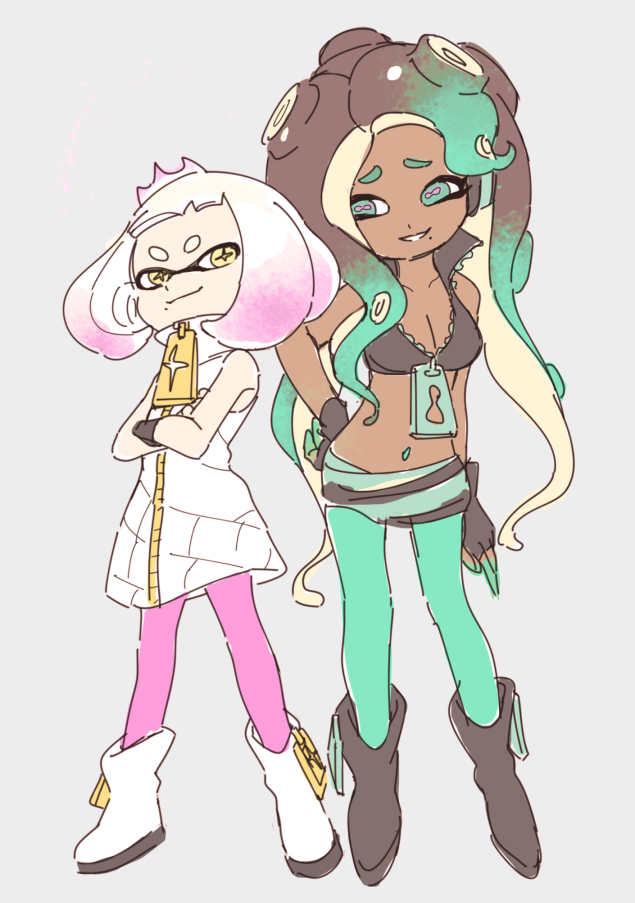 +_+, ankle_boots, bad_id, bad_twitter_id, black_footwear, black_gloves, black_hair, black_shirt