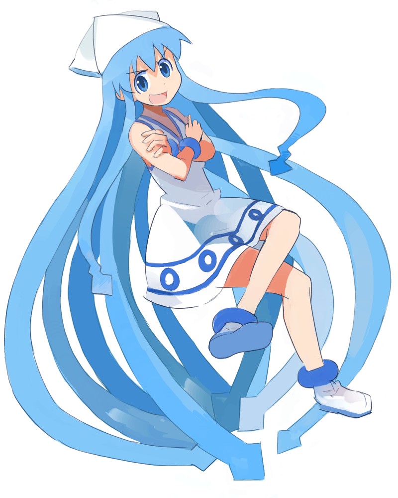 1girl, asasow, bad_id, bad_pixiv_id, blue_eyes, blue_hair, female_focus, hat