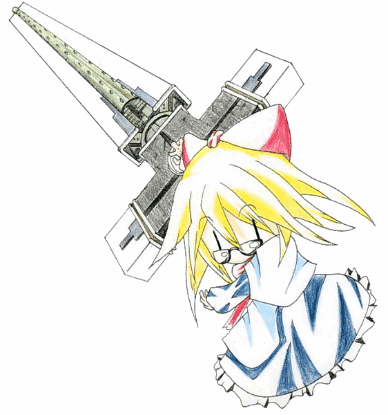 1girl, bespectacled, blonde_hair, cosplay, cross, female_focus, glasses, gun