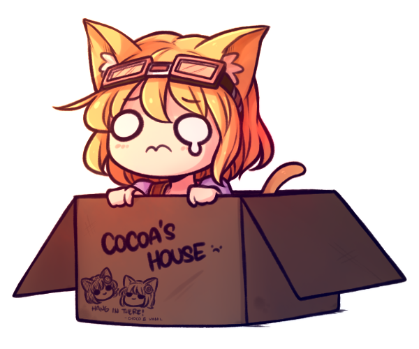1girl, 3:, animal_ears, box, cat_ears, cat_tail, character_name, chibi