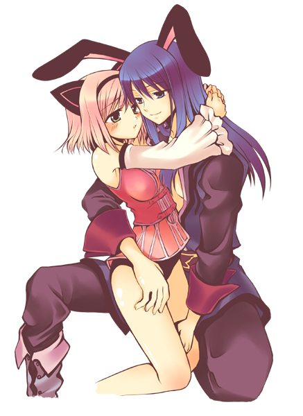 00s, 1boy, 1girl, animal_ears, ayamisiro, black_hair, black_panties, blush