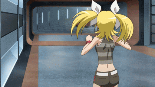 00s, animated, animated_gif, anime_screenshot, blonde_hair, shishidou_nami, solo, sora_wo_kakeru_shoujo