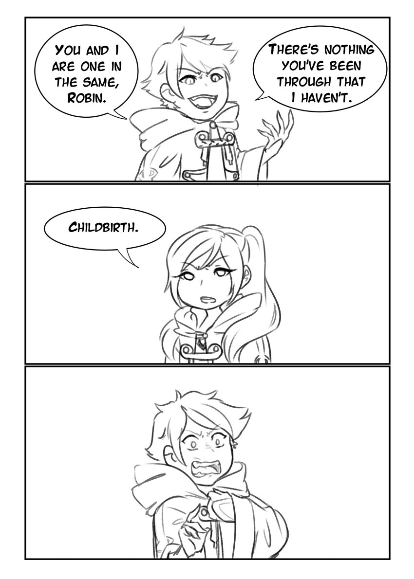 1boy, 1girl, 3koma, absurdres, comic, english_text, female_robin_(fire_emblem), fire_emblem
