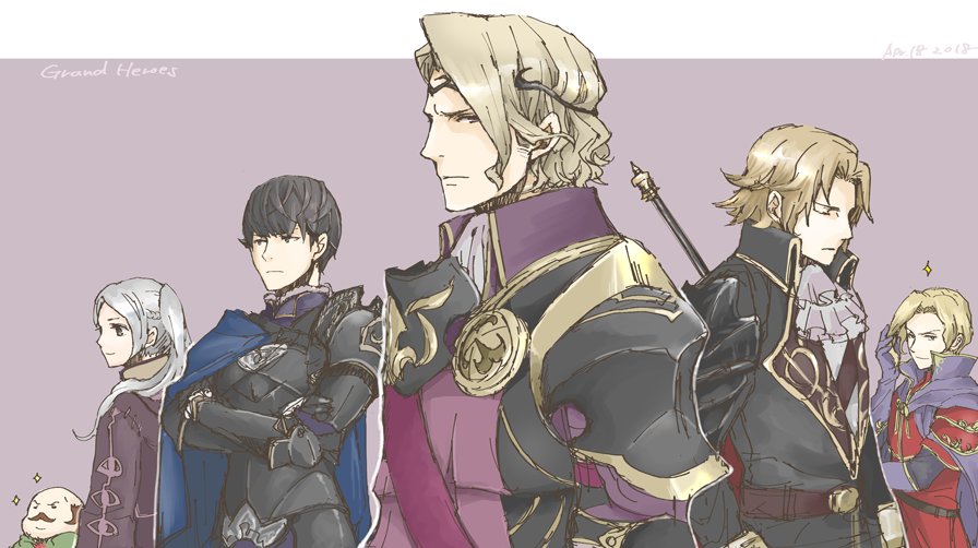 armor, berkut_(fire_emblem), black_armor, black_hair, blonde_hair, camus_(fire_emblem), cape, circlet