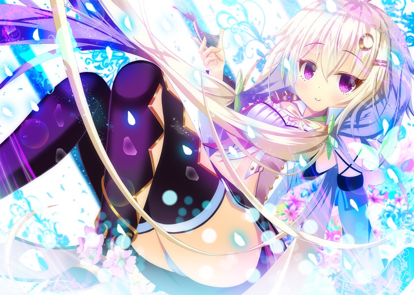 1girl, alcohol, black_skirt, black_thighhighs, blue_background, bow, bowtie, closed_mouth