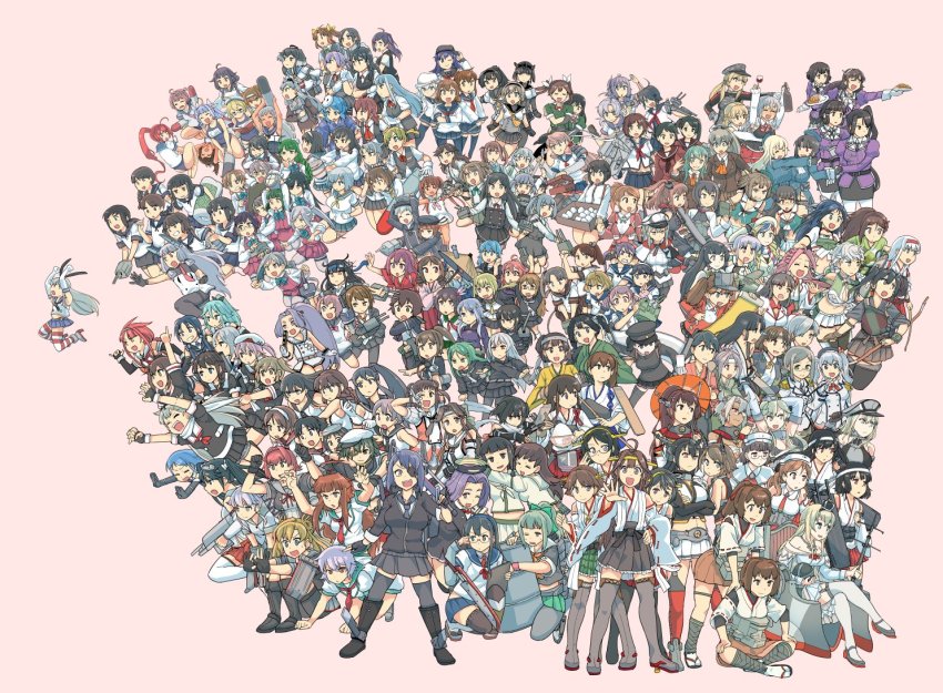 6+girls, :d, ;), ;d, abukuma_(kancolle), agano_(kancolle), ahoge, akagi_(kancolle)