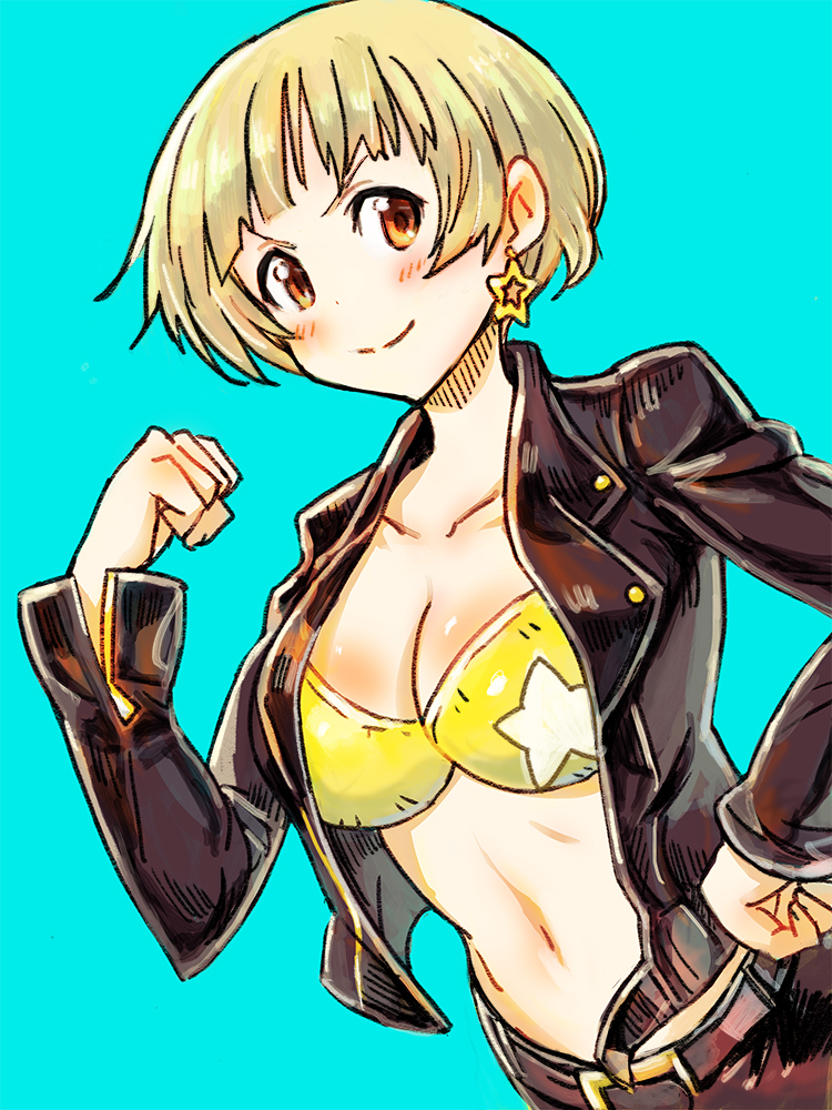 1girl, bad_id, bad_pixiv_id, belt, belt_buckle, bikini, bikini_top_only, black_belt