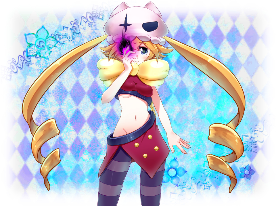 10s, 1girl, blue_eyes, blush, bow, breasts, brown_hair, eldora_(wixoss)