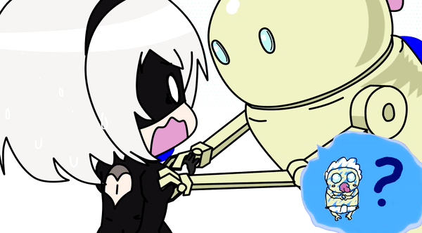 1girl, 2b_(nier:automata), animated, animated_gif, black_background, black_hair, blindfold, chibi, d:, darkwin17, fast_animated_gif, female_focus, hairband, nier:automata, nier_(series), open_mouth, self-upload, short_hair, solo