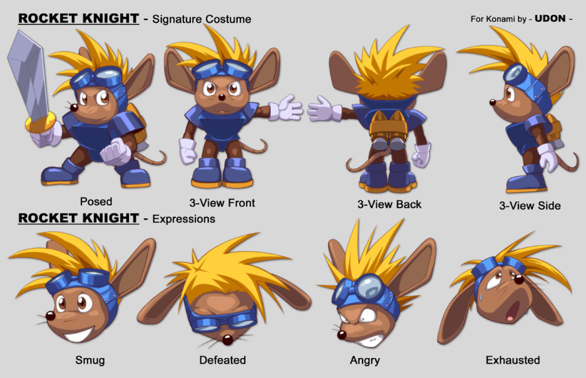 reference_sheet, furry, new_international_hyper_sports_ds, new_international_track_&amp;_field, official_art, rocket_knight_adventures, sparkster, sparkster_(game)