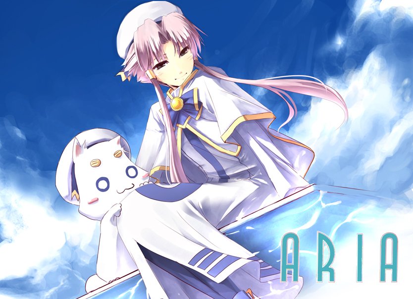 00s, 1girl, aria_(manga), aria_pokoteng, aria_the_animation, blouse, blue_pantyhose, female_focus