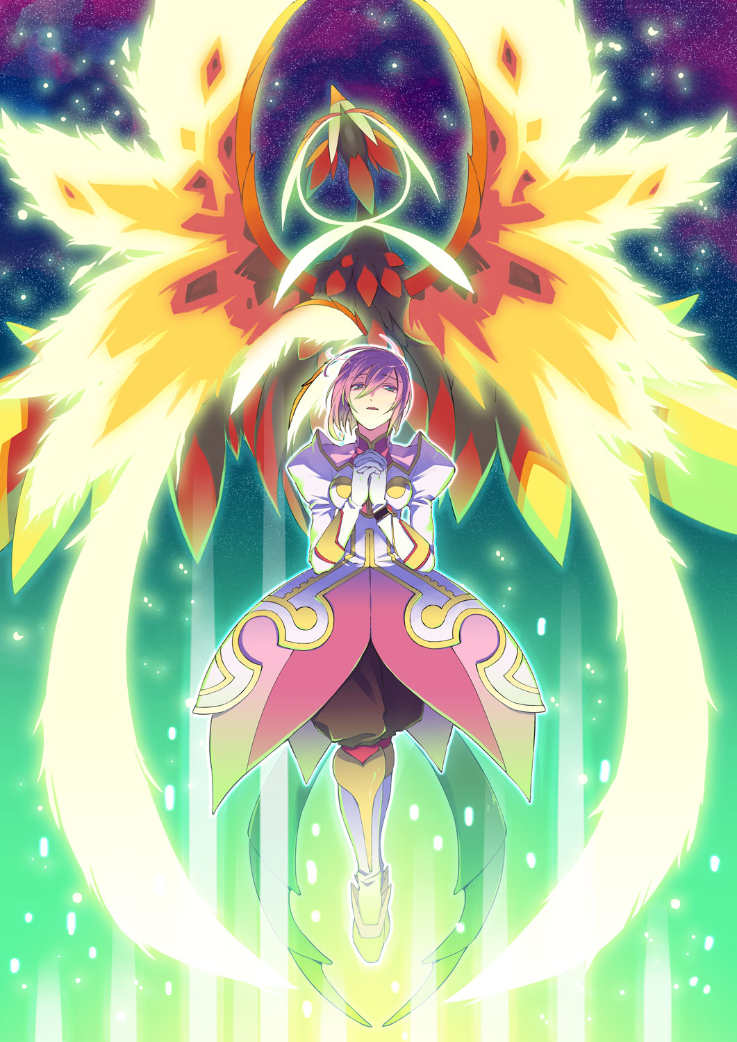 00s, 1girl, bad_id, bad_pixiv_id, boots, estellise_sidos_heurassein, eterno, female_focus, gloves, green_eyes, highres, knee_boots, phaeroh, pink_hair, short_hair, solo, tales_of_(series), tales_of_vesperia