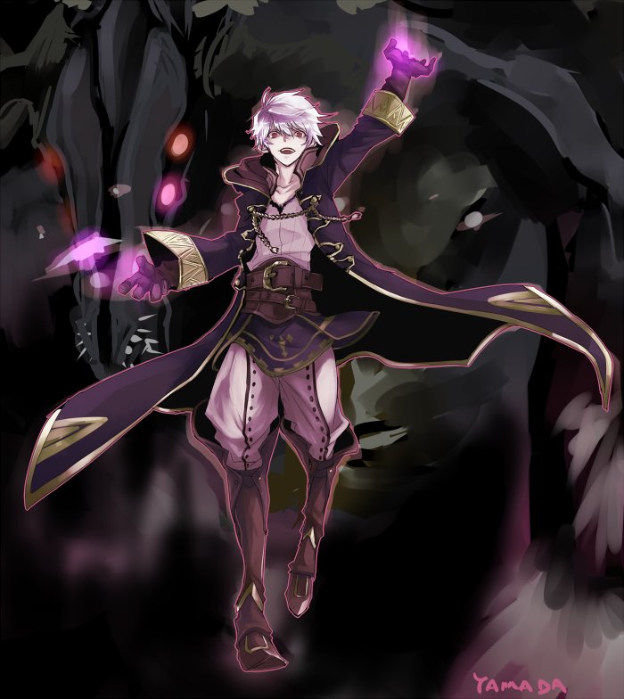 1boy, cape, dark_persona, evil_smile, fire_emblem, fire_emblem_awakening, fire_emblem_heroes, gloves