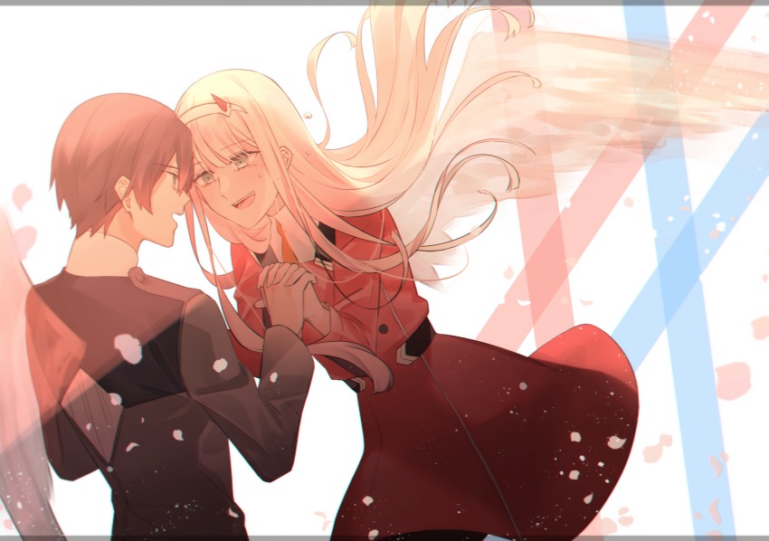 10s, 1boy, 1girl, black_hair, blue_eyes, chio_(akiciou), commentary_request, couple