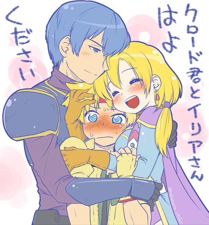 1girl, black_hair, blonde_hair, breasts, cape, claude_c._kenny, commentary_request, earrings