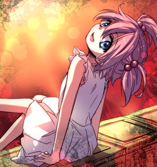 1girl, arc_the_lad, arc_the_lad_i, blue_eyes, choko_(arc_the_lad), commentary_request, dress, female_focus