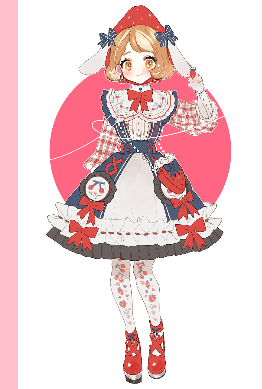1girl, accurate_lolita_coord, animal_ears, black_bow, blush, bow, bowtie, braid