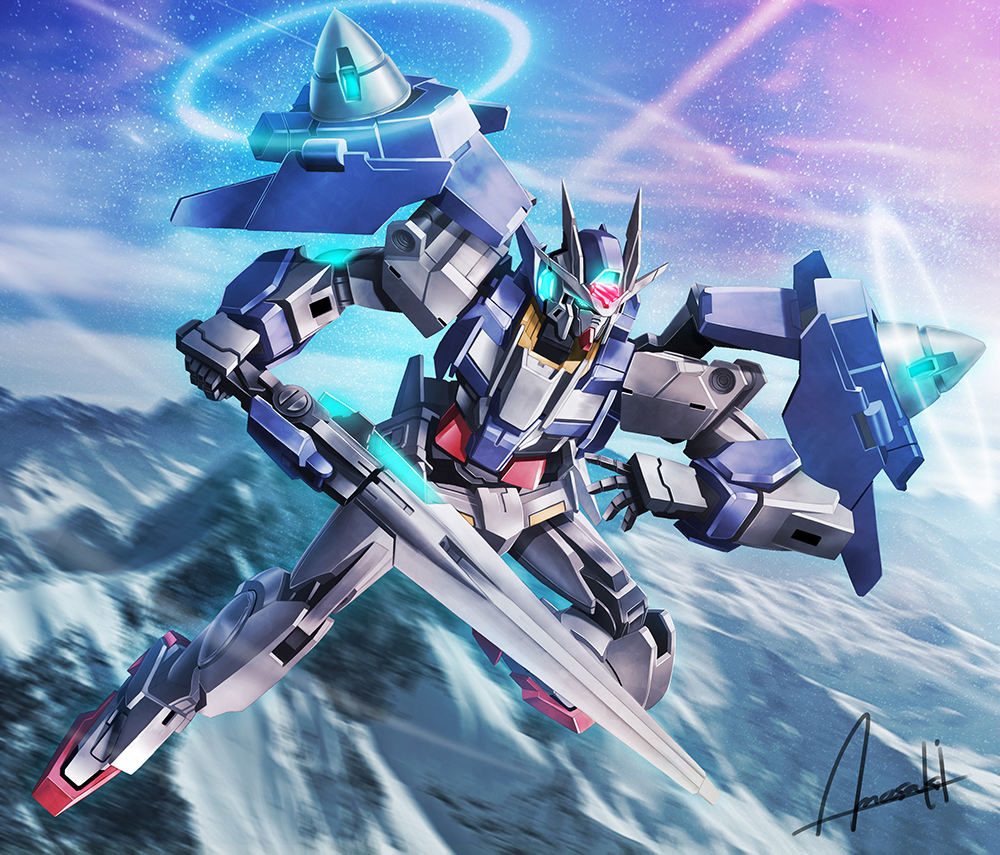 10s, amasaki_yusuke, energy_sword, flying, gundam, gundam_00_diver, gundam_build_divers, gunpla