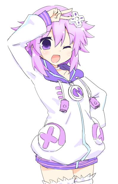 choker, d-pad, d-pad_hair_ornament, hair_ornament, kuzukiriko, neptune_(neptunia), neptune_(series), purple_eyes