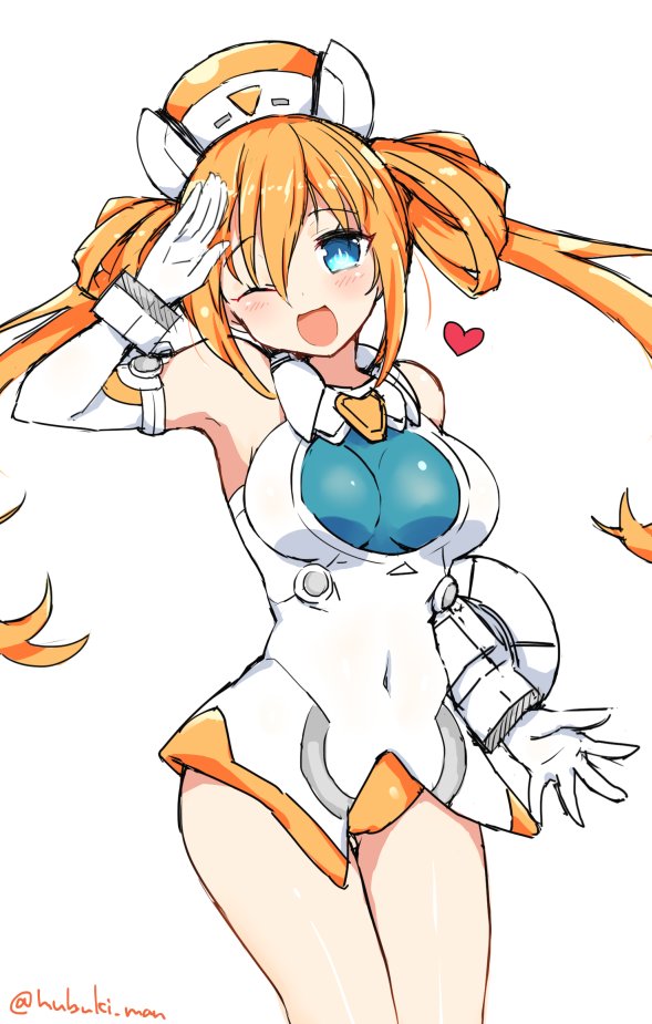 blinking, happy, heart, kuzukiriko, neptune_(series), orange_hair, orange_heart_(neptunia), shin_jigen_game_neptune_vii