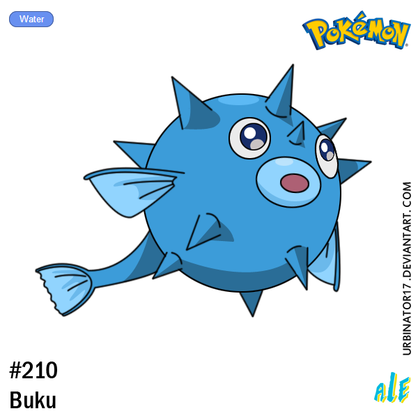 :o, blue_eyes, bukuu_(pokemon), character_name, logo, nintendo, no_humans, pokemon, pokemon_(creature), pokemon_gold/silver/crystal, pokemon_gold/silver/crystal_(prototype), prototype_design, signature, spikes, transparent_background, urbinator17, watermark, web_address