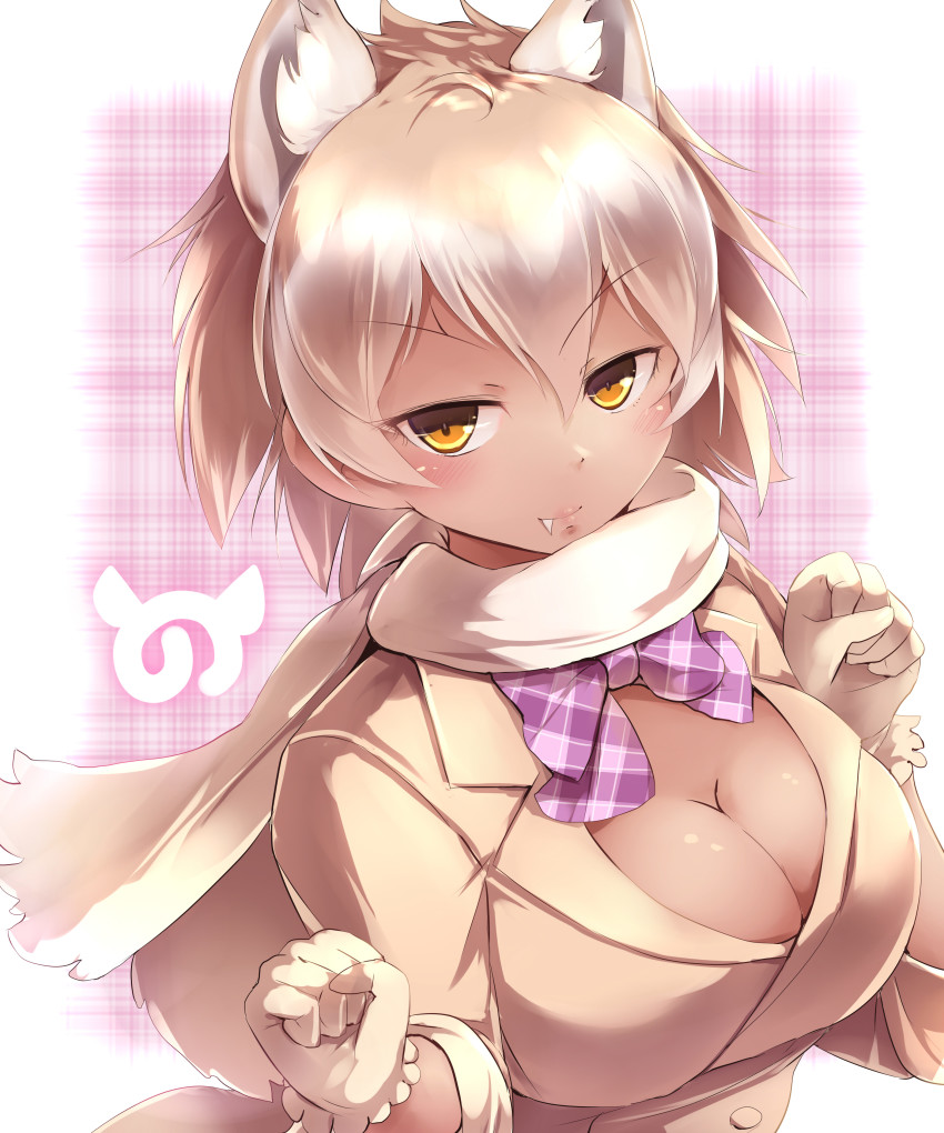 10s, 1girl, absurdres, alternate_color, alternate_hair_color, alternate_skin_color, animal_ears, bow